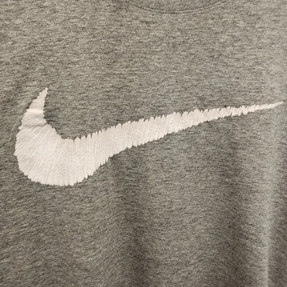 Men's Nike Gray Logo T-Shirt, Size Large